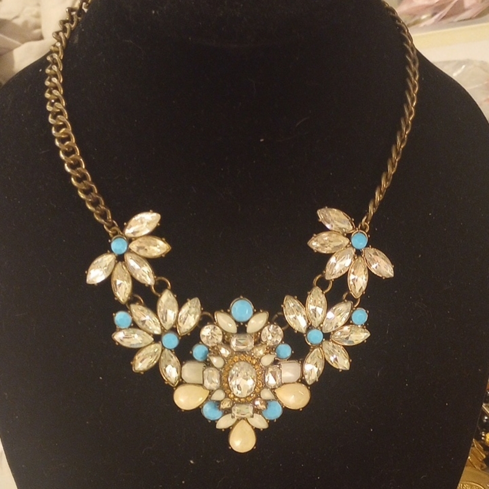 Park Lane Blue, Opal, Clear Gemmy Statement Necklace